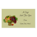 Vintage Fruit Basket Personalised Gift Card Tag business cards