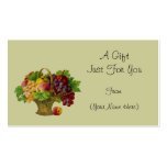Vintage Fruit Basket Personalised Gift Card Tag business cards