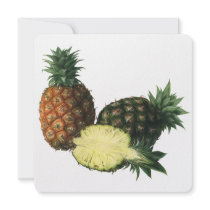 Vintage Fruit; Pineapples Personalized Invitations