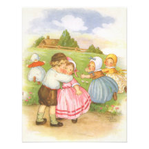 Vintage Georgie Porgie Mother Goose Nursery Rhyme Custom Announcements