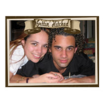 Vintage Getting Hitched Save the Date Postcard postcards