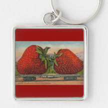 Vintage Giant Strawberries Keychains