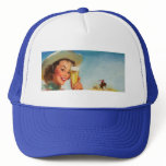 Vintage Gil Elvgren Beer Western Pin up Girl hats