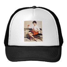 Vintage Gil Elvgren Office Corporate Pinup Girl Mesh Hat