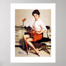 Vintage Gil Elvgren Office Corporate Pinup Girl Posters