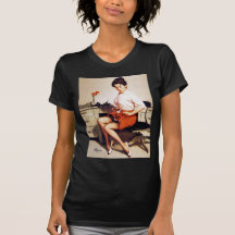 Vintage Gil Elvgren Office Corporate Pinup Girl Tshirt