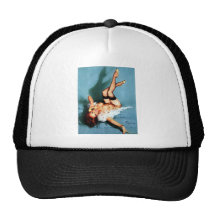 Vintage Gil Elvgren Pin UP Girl on The Phone Mesh Hat