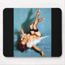 Vintage Gil Elvgren Pin UP Girl on The Phone Mousepad