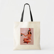 Vintage Gil Elvgren Pin Up Girl Smoking Peace Pipe Bag