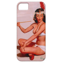 Vintage Gil Elvgren Pin Up Girl Smoking Peace Pipe iPhone 5 Cover