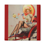 Vintage Gil Elvgren Rickshaw Pin up girl magnets