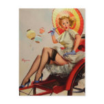 Vintage Gil Elvgren Rickshaw Pin up girl postcards