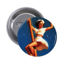 Vintage Gil Elvgren Sail Boat Sailing Pin UP Girl