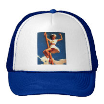 Vintage Gil Elvgren Sail Boat Sailing Pin UP Girl Trucker Hats
