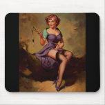 Vintage Gil Elvgren Slingshot Pin Up Girl Mouse Pad