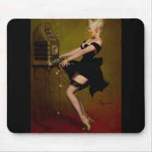 Vintage Gil Elvgren Slot Machine Pinup Girl Mousepad