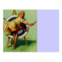 Vintage Gil Elvgren Target Archery Pinup Girl Post Cards