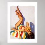 Vintage Gil Elvgren Telephone Pin Up Girl Poster
