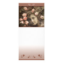 Vintage Girl And Roses Rack Card
