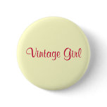 Vintage Girl Button