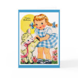 Vintage girl greeting card