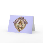 Vintage Girl & Kitty in Floral Heart cards