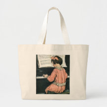 Vintage Girl, Music, Piano, Jessie Willcox Smith Tote Bag