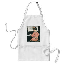 Vintage Girl Playing Piano by Jessie Willcox Smith Aprons