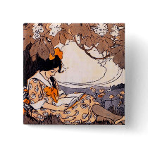 Vintage Girl Reading Under a Tree