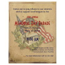 Vintage Girl with Flags Memorial Day