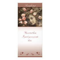 Vintage Girl With Roses Rack Card