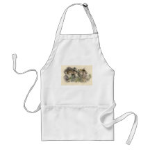 Vintage Girls and Dog Holiday Card Apron