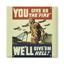 Vintage Give'em Hell Square Magnet
