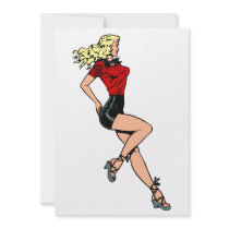 Vintage Glamour Blonde Blombshell Girl Next Door Personalised Invitations