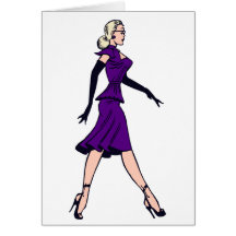 Vintage Glamour Girl Retro Blonde Pinup Office Lad Greeting Card