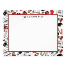 Vintage Glamour Kitchen Flat Notecards