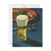 Vintage Glass of Beer with Dinner