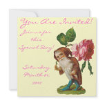 Vintage Gnome With A Rose Announcements invitations