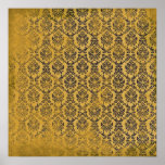 Vintage Gold & Blue Backdrop Canvas posters