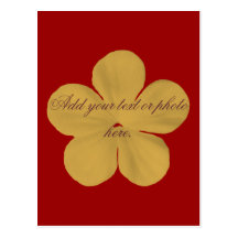 Vintage golden flower post card