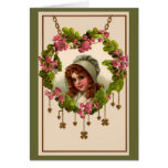 Vintage Golden Hearts & Shamrocks - Card