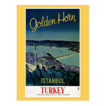 Vintage Golden Horn Istanbul Turkey travel Post Cards