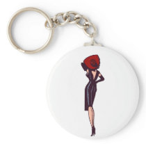 Vintage Gorgeous Glamour Girl Retro Pinup Key Chain