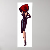 Vintage Gorgeous Glamour Girl Retro Pinup Poster
