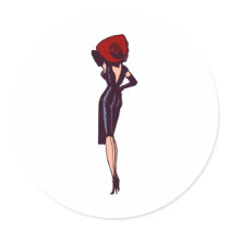 Vintage Gorgeous Glamour Girl Retro Pinup Sticker