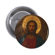 VINTAGE GREEK ORTHODOX ICON BUTTON