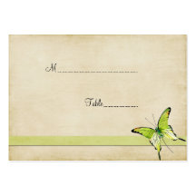 Vintage Green Butterfly Table Place Card Business Card