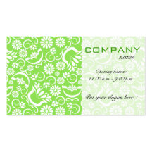 Vintage green floral Business Card