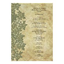 Vintage Green Queen Ann's Lace Wedding Program Personalised Invitations