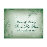 Vintage green scroll leaf Save the Date